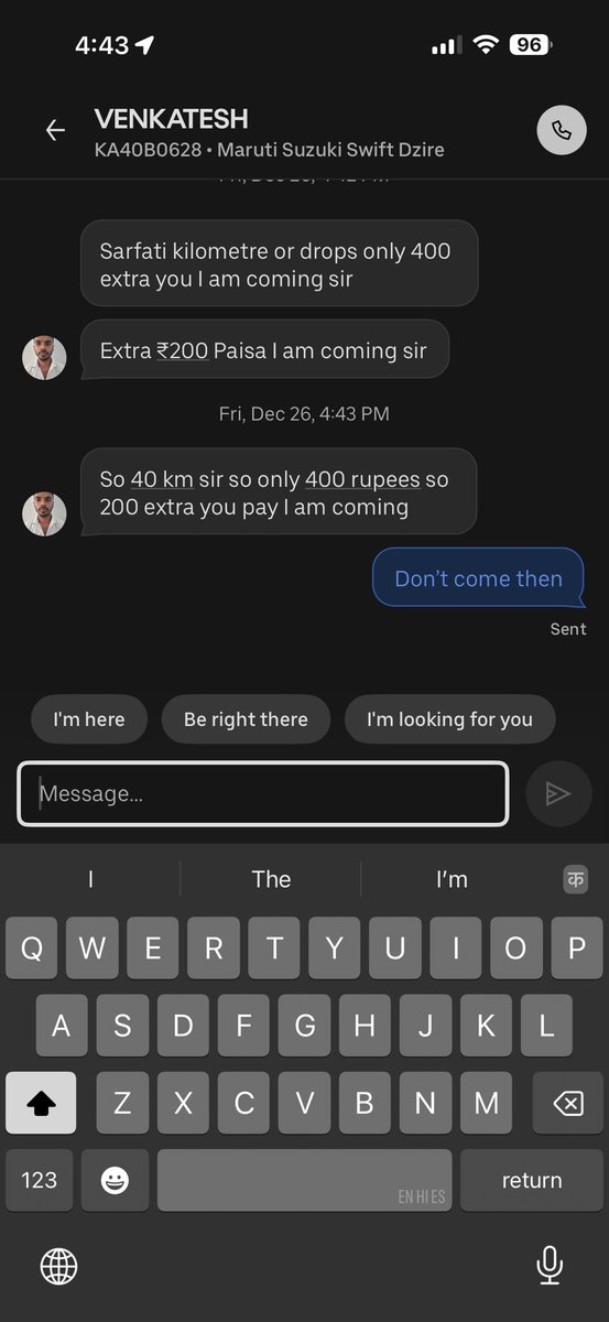 its_master_luke's tweet photo. @Uber_India What kinda behaviour is this from a premier driver? Please take action against him. https://t.co/RacV4eyRGJ