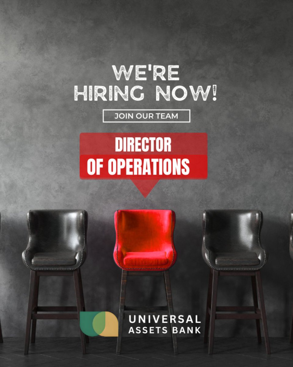 UA_Bank's tweet photo. 𝐖𝐞 𝐚𝐫𝐞 𝐇𝐢𝐫𝐢𝐧𝐠!

Universal Assets Bank is expanding its global team, and we are excited to announce that we are currently hiring for the following key positions:

→ 𝐂𝐡𝐢𝐞𝐟 𝐅𝐢𝐧𝐚𝐧𝐜𝐢𝐚𝐥 𝐎𝐟𝐟𝐢𝐜𝐞𝐫 (𝐂𝐅𝐎): Executive finance leader with deep banking and financial services expertise

→ 𝐃𝐢𝐫𝐞𝐜𝐭𝐨𝐫 𝐨𝐟 𝐎𝐩𝐞𝐫𝐚𝐭𝐢𝐨𝐧𝐬: Senior operations leader to oversee and scale our banking, fintech, and payments operations

→ 𝐂𝐨𝐦𝐩𝐥𝐢𝐚𝐧𝐜𝐞 𝐎𝐟𝐟𝐢𝐜𝐞𝐫: Experienced professional in KYC, AML, transaction monitoring, and Sumsub

All roles are fully remote and offer the opportunity to work in a high-impact, fast-growing international banking environment.

If you are ready to take the next step in your career and contribute to building a world-class digital bank, we want to hear from you.

📩 𝐒𝐞𝐧𝐝 𝐲𝐨𝐮𝐫 𝐂𝐕 𝐭𝐨: 𝘂𝗮𝗯𝗵𝗿@𝘂𝗻𝗶𝘃𝗲𝗿𝘀𝗮𝗹𝗮𝘀𝘀𝗲𝘁𝘀.𝗰𝗼𝗺

#hiring #HiringNow #bankingjobs #digitalbank