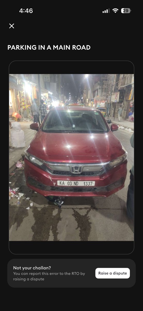 vikrampa's tweet photo. @blrcitytraffic my vehicle KA03-NF1337 received fine for no parking. The picture shows it is not my car, see attached. Can you remove the fine from my car? https://t.co/LVEwUgzXF5