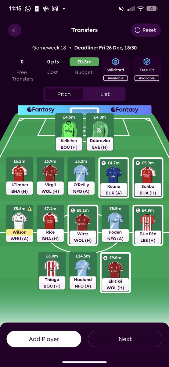 FPL_Mojo's tweet photo. @FPLMattW Trying to decide if this bb team is ready or not I swear i look at the same thing for hours https://t.co/CE4sM8qLqr