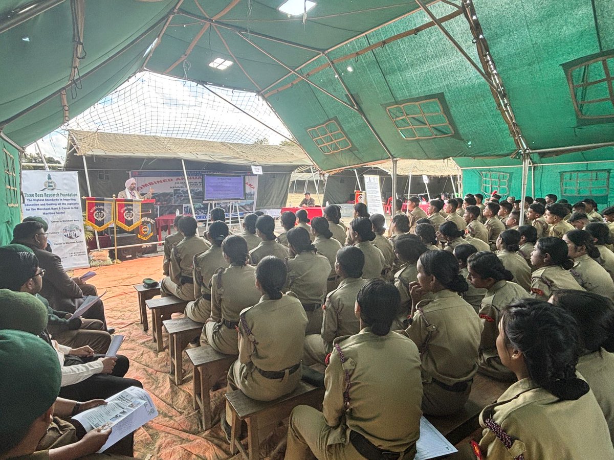 3Beesresearch's tweet photo. NCC Academy, Imphal | 21 Dec 2025
Maritime Awareness Session by TBRF, led by Capt. Karanjit Singh Rai & Retd. Major Anutosh Singh (DGMA).
Careers • Women’s Opportunities • Vision 2030/2047
#NCCIndia #Manipur #DGMA #TBRF #MaritimeCareers #NorthEastIndia https://t.co/rcsxRrzIrR