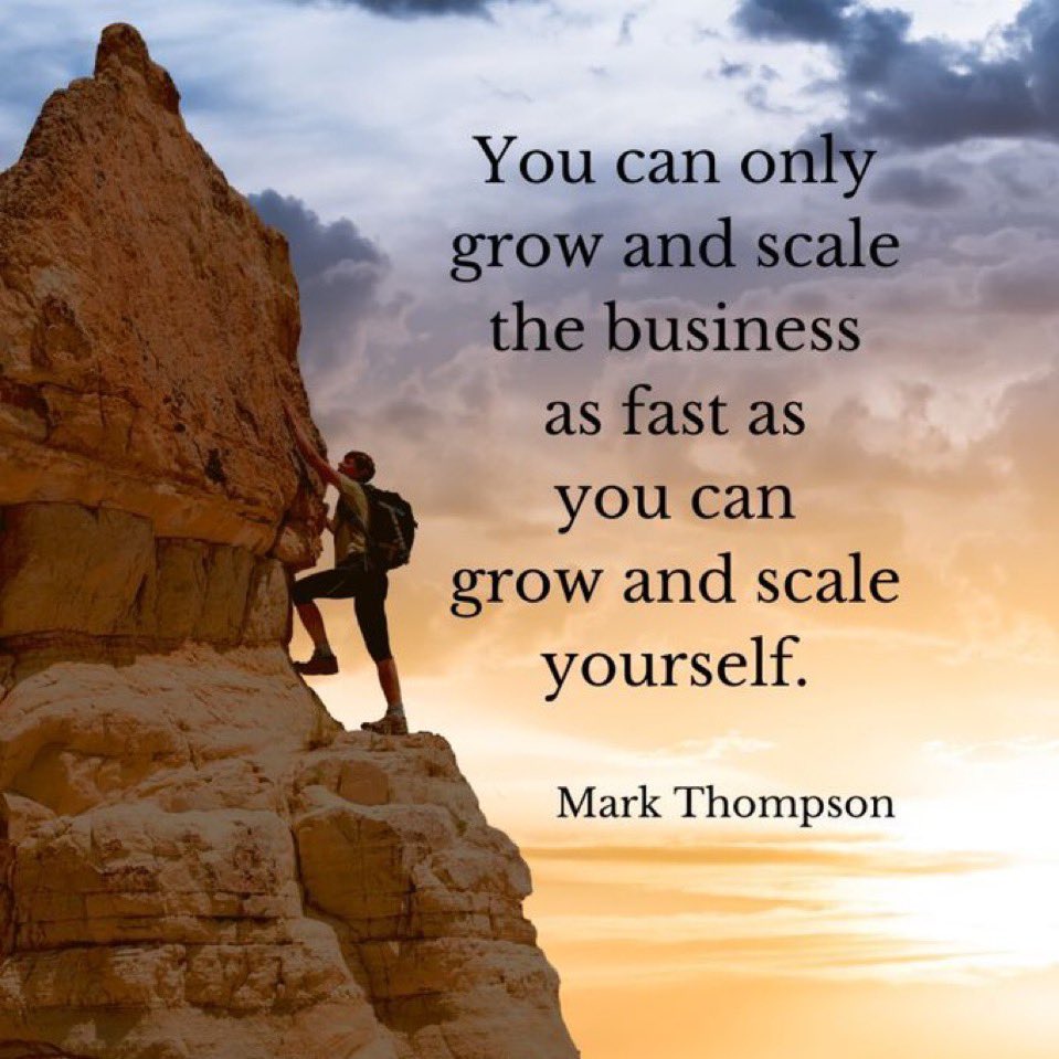 Your own growth is the bottleneck, You can only only grow as fast as you can grow and scale.

#growth #growthmindset #starup