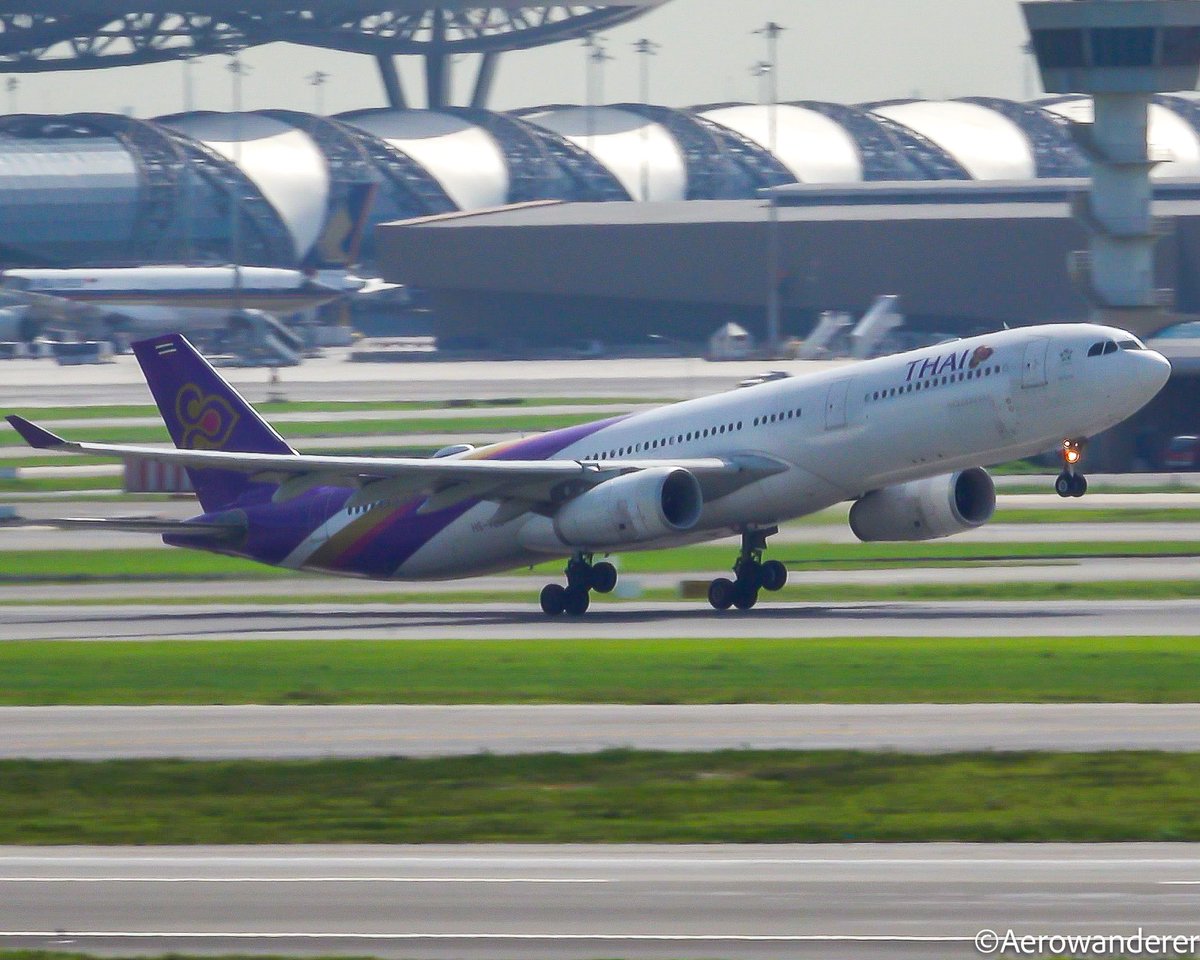 aerowanderer's tweet image. If not for the surge in demand for travel post COVID, these birds would have had the same fate as the company’s B747 &amp;amp; A380

This A330-300 HS-TEO is one of 6x metals in Thai’s fleet departing to Kathmandu as TG319. As of 15th December, this is parked at Bangkok Don Mueang