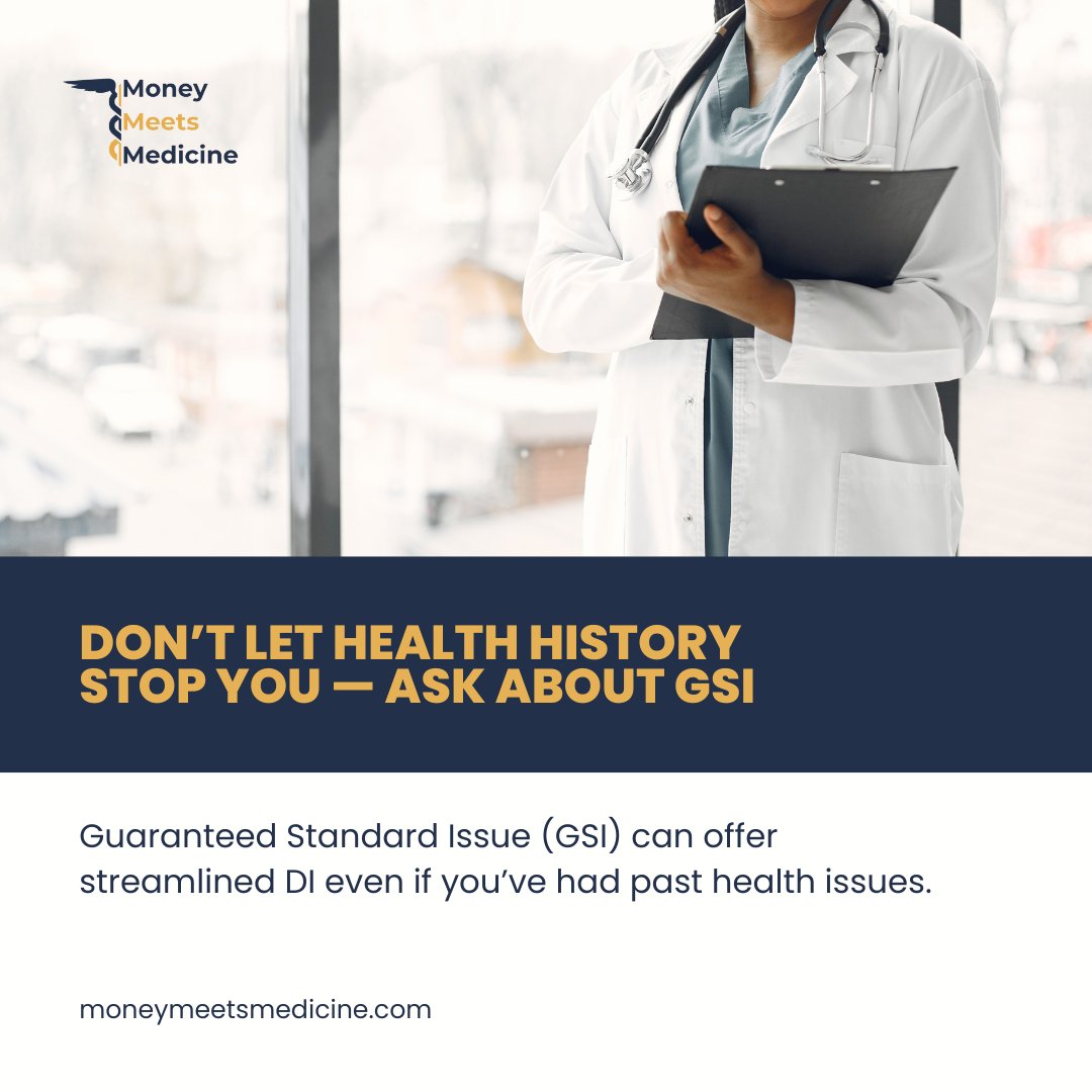 michael_MMMDI's tweet image. If past health issues make qualifying harder, some hospitals and training programs offer GSI, streamlined DI with fewer medical hurdles. It can be a lifeline for residents, fellows, and attendings.

#residentbenefits #physiciancoverage #doctorinsurance #medicalprofessionals
