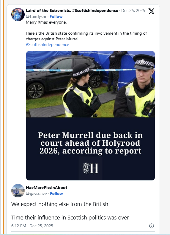 AgentP22's tweet photo. Two absolute rockets blaming “the British state” for devolved powers that the SNP Scottish government have controlled for 18 years.

And these people want independence? 

Embarrassing. https://t.co/h2UablBM7m