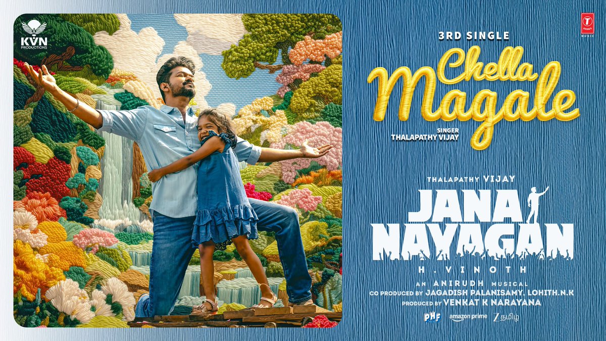 JanaNayaganFilm's tweet photo. #ChellaMagale lyric video out now ❤️ 

▶️ https://t.co/8nzzlIY1p7 

#JanaNayagan https://t.co/y2l2W8Juil