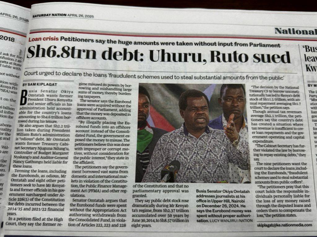 _James041's tweet image. Over Ksh 6.8T was borrowed outside the law, without the approval of the Parliament and was deposited in offshore accounts outside the Consolidated Fund.

This Ksh 6.8T is undocumented and is not attached to any single development project.

Kenyans are servicing non existing…