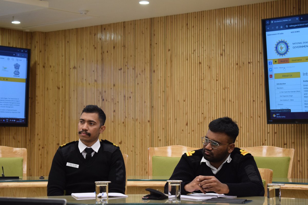 ndmaindia's tweet photo. Dr Dinesh Aswal, Member, @ndmaindia chaired an interactive debriefing on NDMA’s key activities with Naval Medical Officers interning at the Institute of Nuclear Medicine & Allied Sciences (INMAS), during a meeting held today at NDMA Bhawan.
#NDMA #DisasterManagement #INMAS https://t.co/Q0ci3kK8lQ