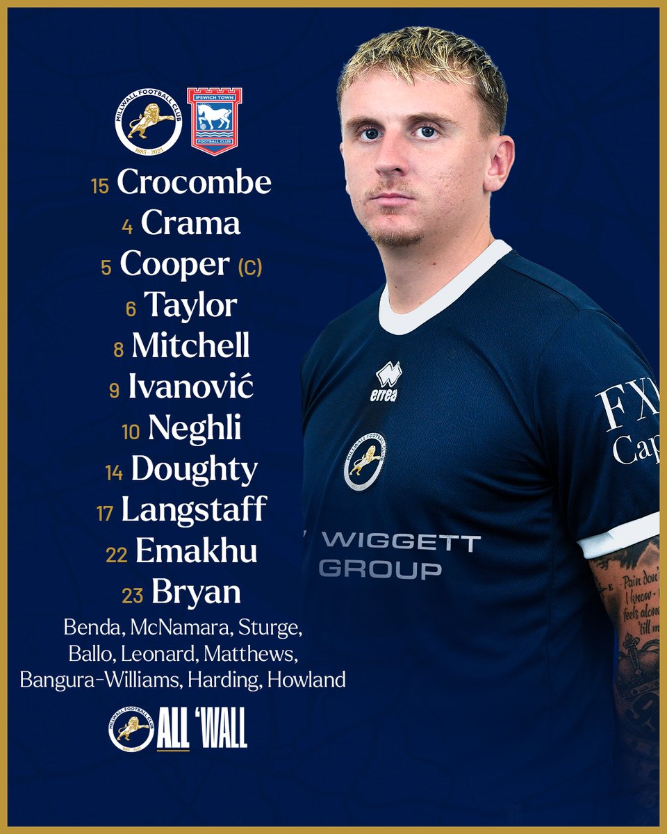 MillwallFC's tweet image. Your starting XI! 💪