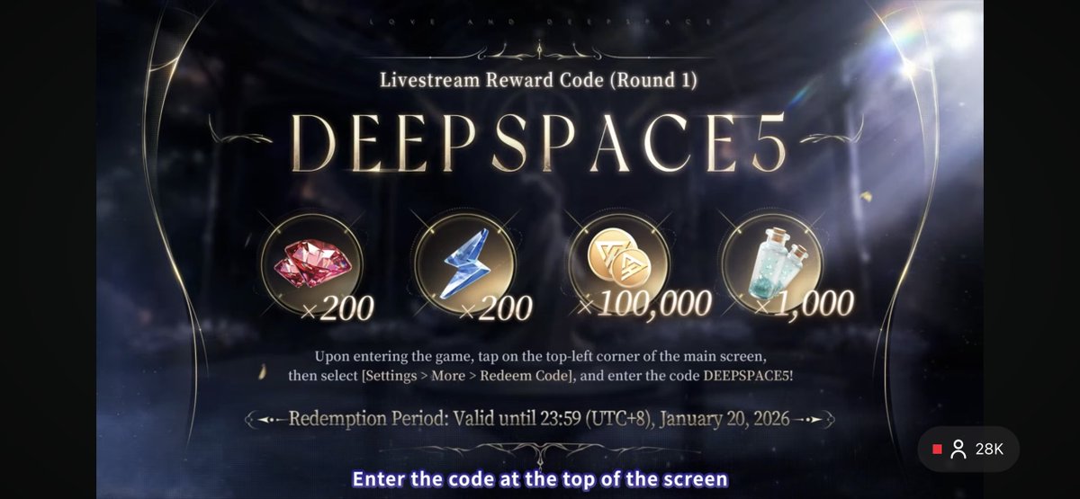 shenowflake's tweet photo. In-Game Reward Code: DEEPSPACE5

#LoveandDeepspace #LADS2ndAnniversary https://t.co/pTrcQssL1e