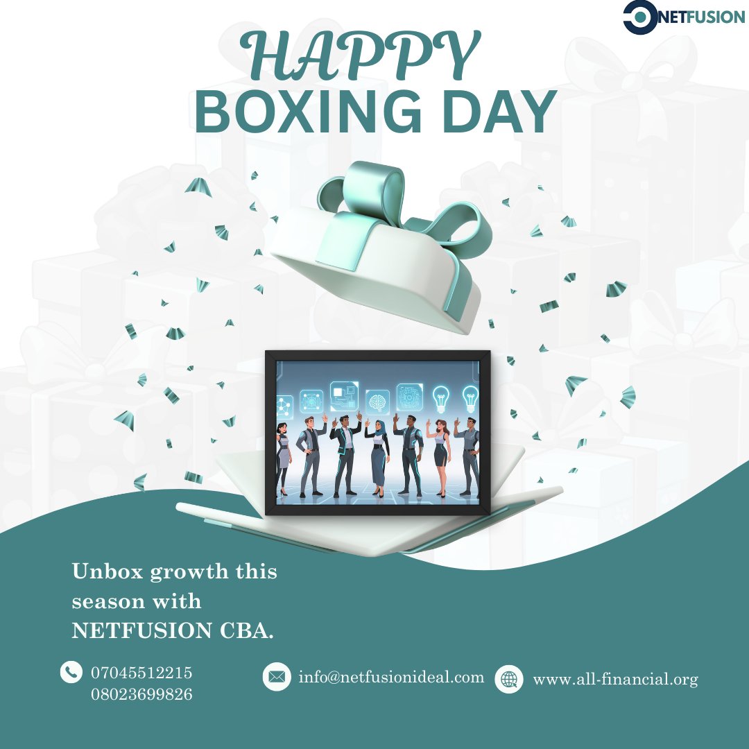 netfusionltd's tweet photo. This Boxing Day, we’re unboxing more than gifts, we’re unboxing growth 🥊📦

Smarter banking starts with the right core banking application.

#BoxingDay #UnboxingGrowth #Netfusion #CoreBanking #Fintech #SantaTrump  #Sokoto #Gumi #America #ISIS #Microfiance https://t.co/GK6mmzmGpU