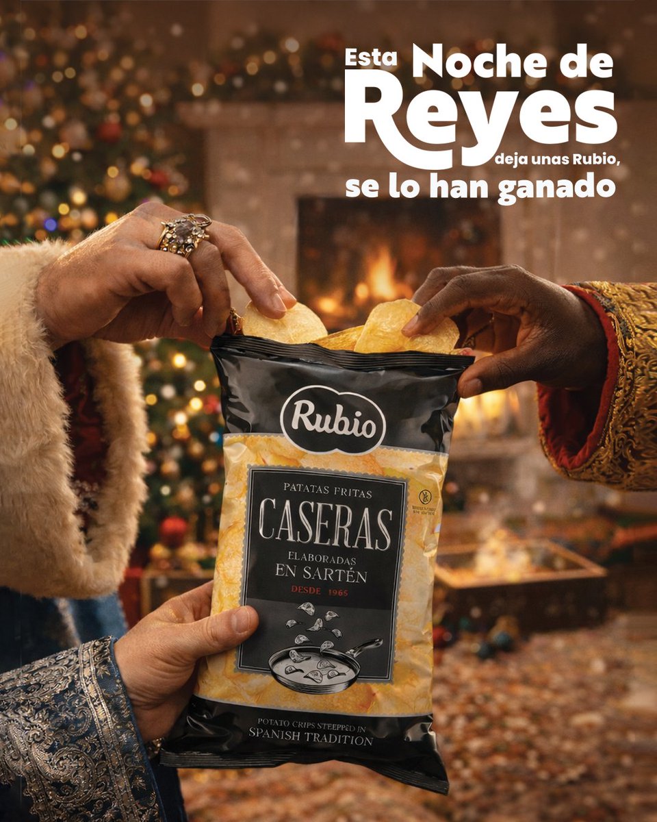 👑👀 Confesión: los Reyes Magos también pican algo en mitad de la noche.
Este año, dejamos una bolsa de Patatas Rubio para que puedan recargar pilas y seguir repartiendo ilusión 🎁🥔
✨💛 Felices Reyes de parte de Patatas Rubio.

#snacks #chips #caseras #rubiochips #NocheDeReyes