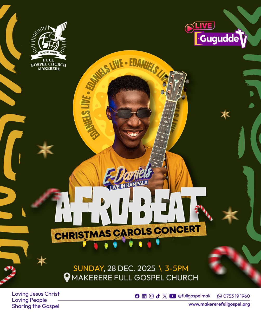 guguddetvuganda's tweet photo. 2 DAYS TO GO 🙌🏾| Afrobeat Christmas Carols Concert

This Sunday, 28th Dec at Makerere Full Gospel Church. Gates open, 3PM

#InviteSomeone #GuguddeTvUganda https://t.co/9mDGuU4qOW