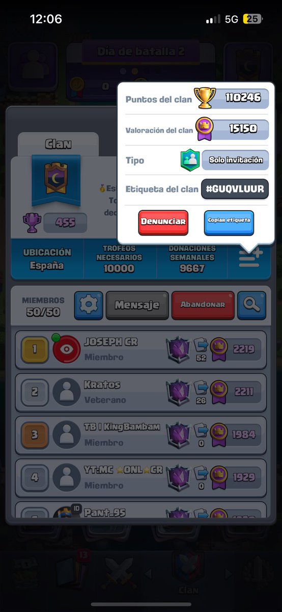 BUEN TRABAJO DEL CLAN! 💪🏽
Seguimos con la lucha por el top, queda mucha temporada todavía 😉