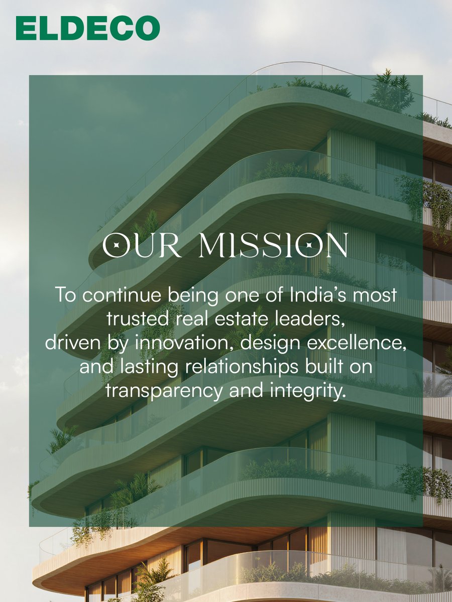 EldecoGroup's tweet image. Behind every brand is a belief.✨

At Eldeco, it’s a commitment to innovation, thoughtful design, and relationships grounded in transparency and trust.

#EldecoGroup #MissionDriven #IndiaTrusted #DesignLedLiving