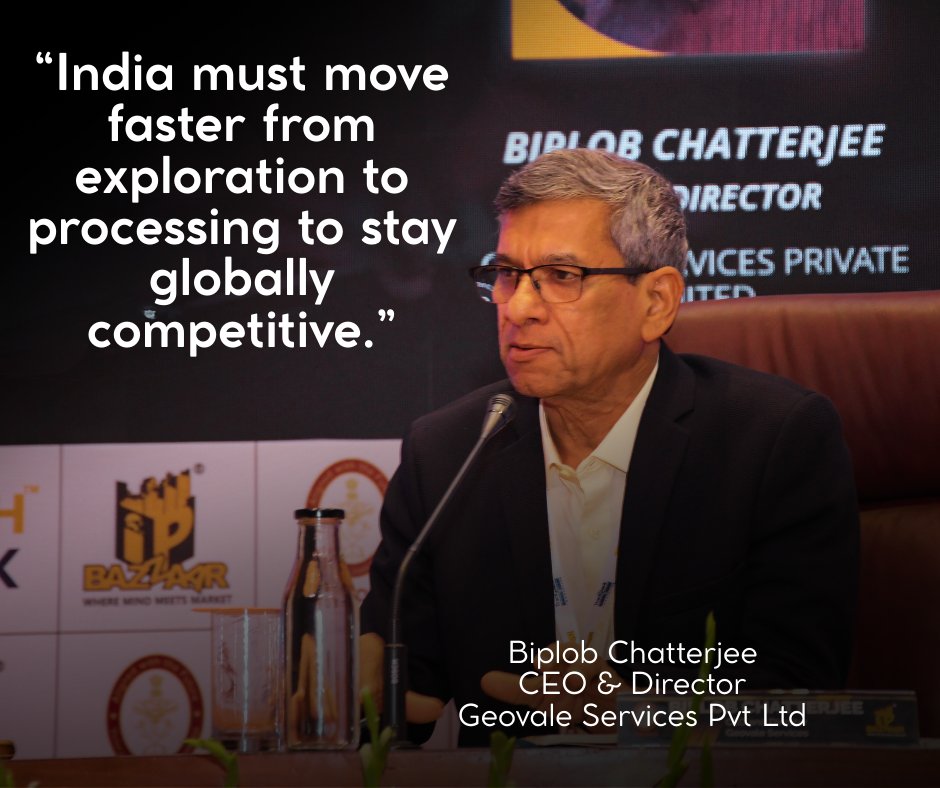 ipbazzaar's tweet photo. At #MineralsThatMatter, Biplob Chatterjee (@geovaleservices) stressed the need to move from mineral identification to processing and scalable value chains for India’s mineral security.

For More Insights - https://t.co/3trA0jfNH5

#CriticalMinerals #ValueChains https://t.co/5fXkftVHGY