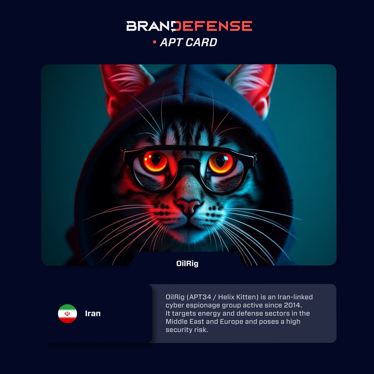 OilRig (APT34 / Helix Kitten) continues to conduct high-impact cyber espionage against energy and defense sectors in 2025.

Cloud abuse, credential theft, persistent access.
Know the threat. Reduce exposure.

🔗 eu1.hubs.ly/H0qD3W10

#APT34 #ThreatIntel #CyberSecurity