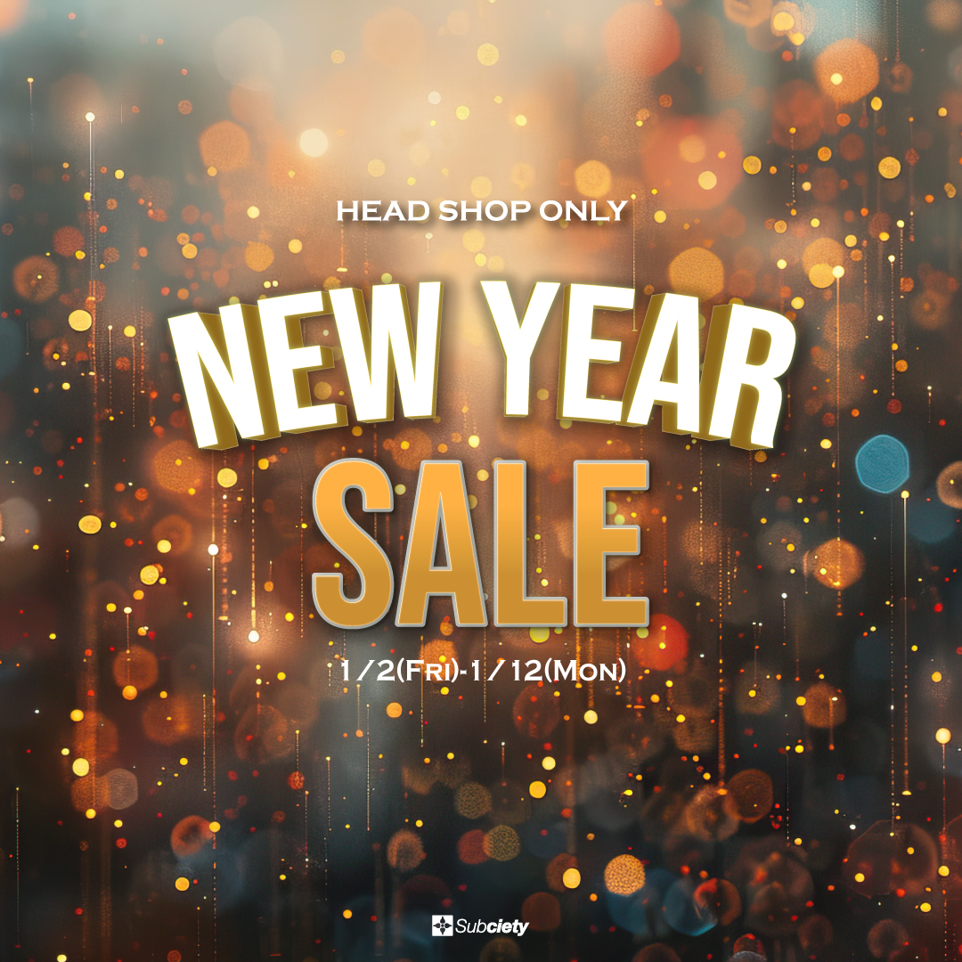 NineMicrophones's tweet photo. 本日でSubciety HEAD SHOPの年内営業が終了となりました。
今年一年も誠にありがとうございました。

【年始営業】
1/2(金)12:00-18:00

1月2日、初売りより一部商品のセールを期間限定にて行います。皆様のご来店をお待ちしております。 https://t.co/2HNpeBUCnZ