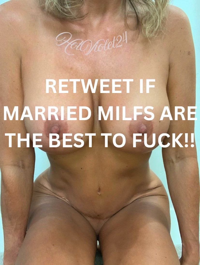 Nothing beats a married MILF who knows exactly what she wants 💍 Nude &amp; bold: “Retweet if married MILFs are the best to fuck”  
Want more of this forbidden fruit? Full uncensored sets on my page—link in bio 😈