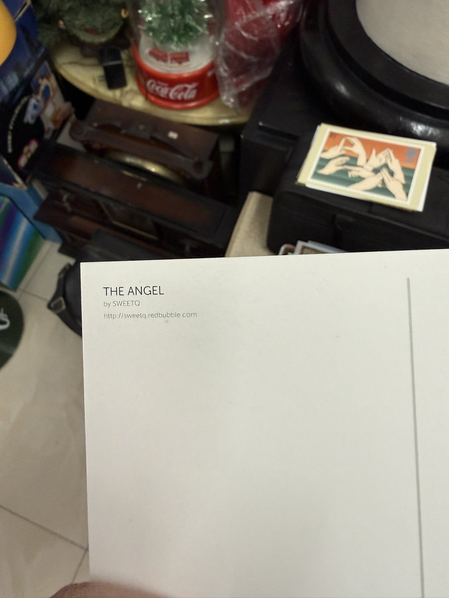 wifesamw's tweet photo. looking through a box of postcards in an antique shop in my fiancé’s hometown in philippines and there is no way i find one of castiel titled “the angel” https://t.co/Pu9kU0QJzG