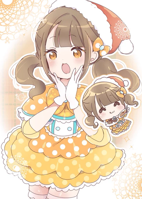 サンタさん帽子の桃瀬ちゃん描かせていただきました〜! かわいい('▽`) #ポジモン #ポジティブモンスター #桃瀬あやな