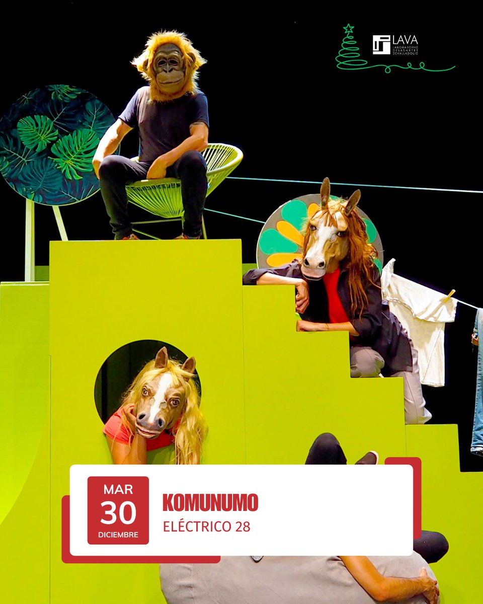 LavaVLL's tweet image. 'Komunumo' llega hoy al @LavaVLL con las aventuras de una peculiar familia de animales.

🐵🐴🦝🥚 Un simio, un par de caballos y un mapache llevan una vida idílica pero la llegada de un huevo de ave tropical altera el equilibrio de sus vidas.

ℹ️🎟️ lavavll.es/eventos/komunu…