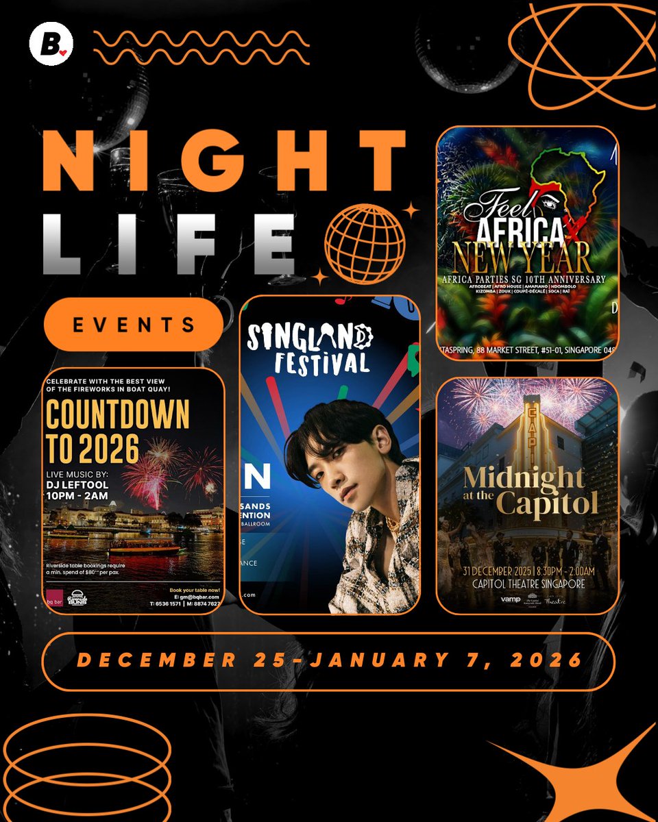 From Brennan Heart x Rave Republic’s hardstyle takeover to neon-lit parties and riverside EDM vibes, welcome 2026 with nonstop bass, lights, and energy 🔥

🔗 Full list: thebeat.asia/singapore/the-…

#TheBeatSingapore #SingaporeNightlife #NYE2026 #CountdownSG