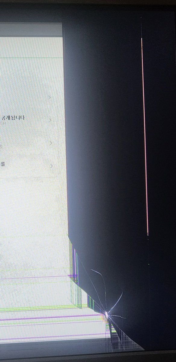 ㅎ... 모니터 깨짐...........