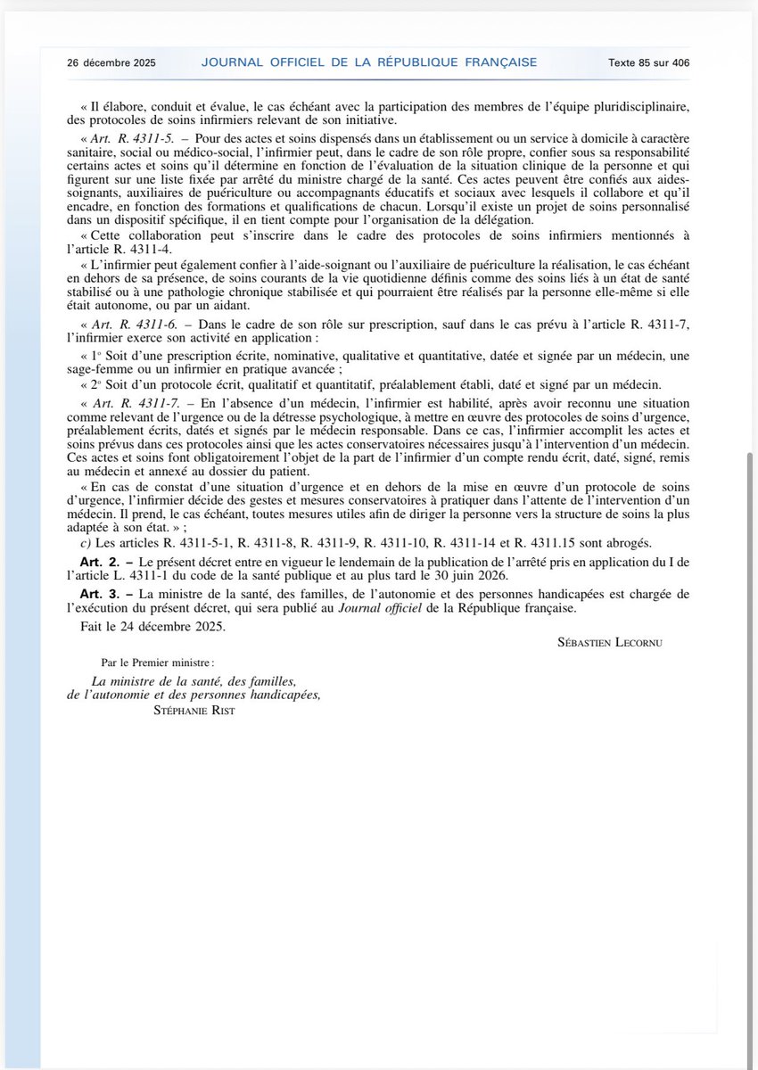 Idelencolere's tweet image. 🔥 VICTOIRE INFIRMIÈRE

Le décret du 24/12/2025 reconnaît enfin :
✔️ la consultation infirmière
✔️ les diagnostics infirmiers
✔️ l’autonomie clinique

➡️ Ce n’est pas un cadeau.
➡️ C’est le résultat de la pression du terrain.

Le CILEC revendique cette avancée.
La suite se joue…