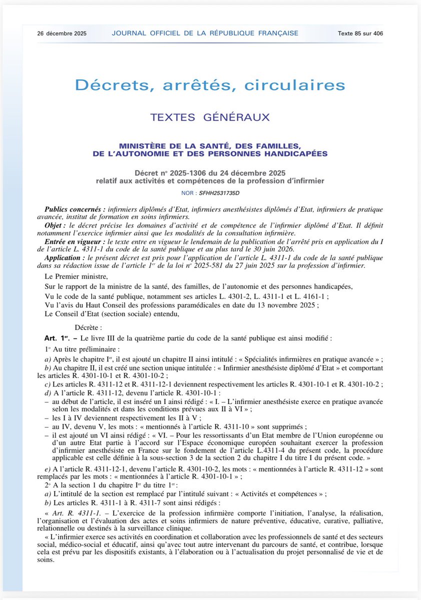 Idelencolere's tweet image. 🔥 VICTOIRE INFIRMIÈRE

Le décret du 24/12/2025 reconnaît enfin :
✔️ la consultation infirmière
✔️ les diagnostics infirmiers
✔️ l’autonomie clinique

➡️ Ce n’est pas un cadeau.
➡️ C’est le résultat de la pression du terrain.

Le CILEC revendique cette avancée.
La suite se joue…