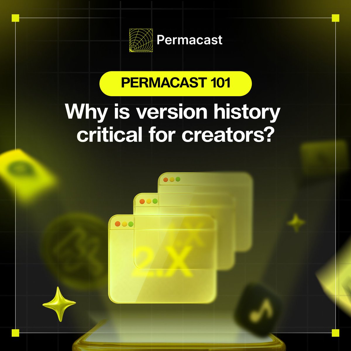 permacastapp's tweet photo. Permacast 101: Why is version history critical for creators?

✅ Because creation doesn’t stop at publish — edits, clips, and remixes matter.
✅ Permacast records every version and derivative without overwriting originals.
✅ Credit, context, and ownership always flow back to the source.

Creation evolves. History shouldn’t disappear.
Want a 101 on another Permacast feature? Drop it below 👇