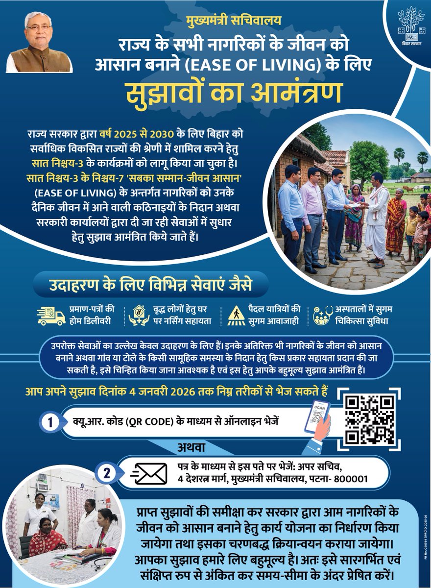 सुलभता अभियान 2026, बिहार सरकार योजना, जीवन आसान योजना, सात निश्चय 3, Ease of Living Bihar, Bihar CM Scheme