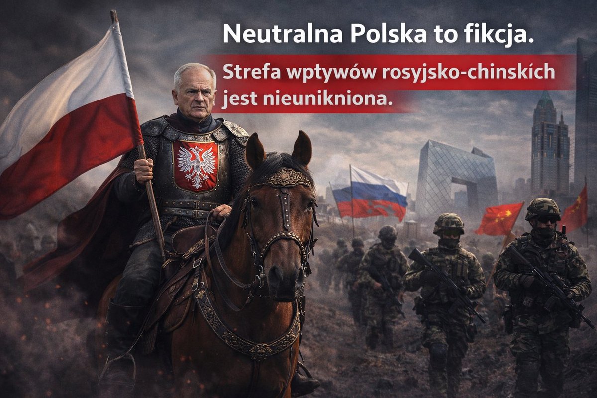 a_przychodko's tweet photo. „Polska nie przetrwa jako neutralna „nowa ? Szwajcaria” w swoim położeniu geopolitycznym.
Wyjście z NATO i UE oznacza jedno: wejście w strefę wpływów rosyjsko-chińskich.

Nie istnieje realny scenariusz trwałej niezależności między Wschodem a Zachodem.
To fikcja polityczna, nie strategia państwowa.

Historia Polski zna wielu ludzi, którzy obiecywali suwerenność bez sojuszy.
Za każdym razem kończyło się to katastrofą.

Narracja Grzegorza Brauna opiera się na oderwaniu od faktów.
Sondaże pokazują, że część społeczeństwa ignoruje twarde realia bezpieczeństwa.

Zderzenie z rzeczywistością nastąpi szybko.
Wtedy odwrotu nie będzie.” - Prof. Dudek ostrzega przed #Polexit - opamiętajcie się, przestańcie bujać w obłokach. Braun zwyczajnie bredzi, nie nabierajcie się ❗️