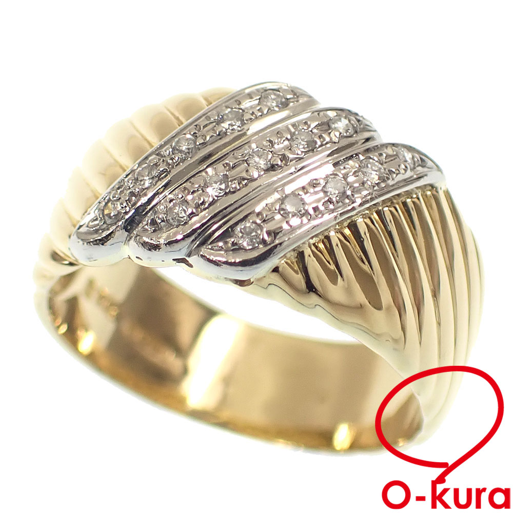 三越 K18YG/Pt900 ダイヤモンド リング 16号 販売中です✨ O