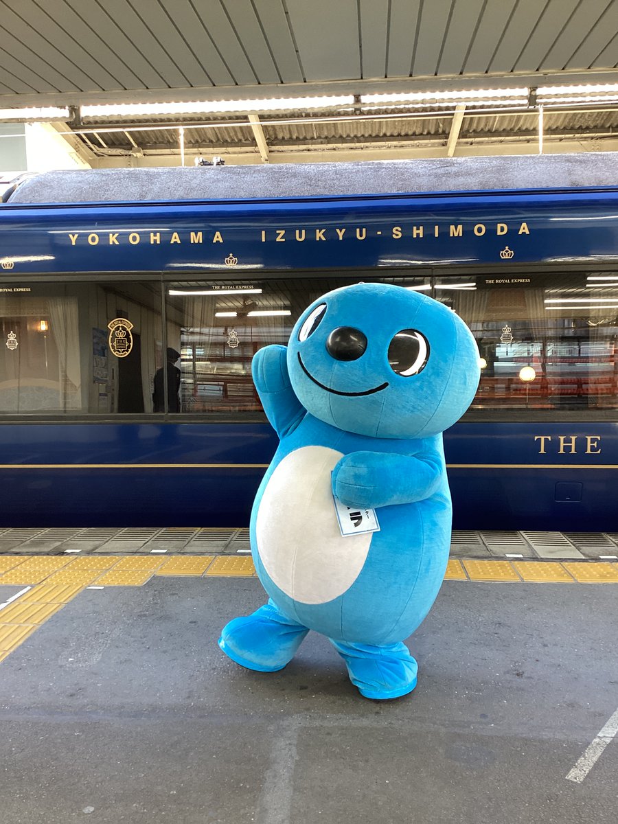 shizullashimizu's tweet photo. JR静岡駅に 豪華観光列車 #ロイヤルエクスプレス がやってきたズラ~😁
#あおいくん #トロベー と、こども園の園児のみんなで元気よく、降りてきたお客さんをお出迎えしたズラよ🙌
ブルーの車両ががとても綺麗だったズラ👀!!
#清水区 #シズラ #RoyalExpress https://t.co/pZ1wVeHD3t
