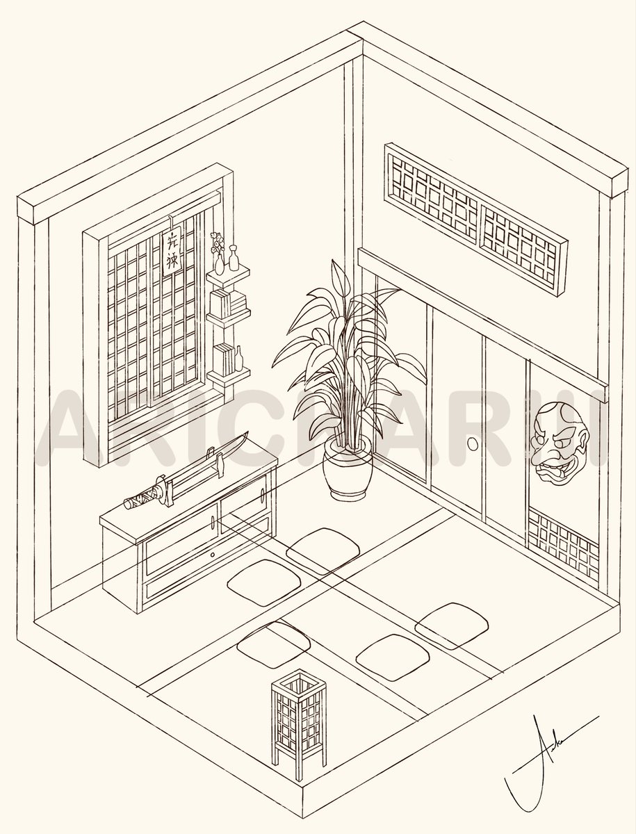 arickariii's tweet photo. “ Enviroment Interior Design project “ process.

- I consider this commission project as a study as well, since I don’t do backgrounds often. 

#InteriorDesign #Gaming #Concept #Japan #art https://t.co/GhdR6livsT