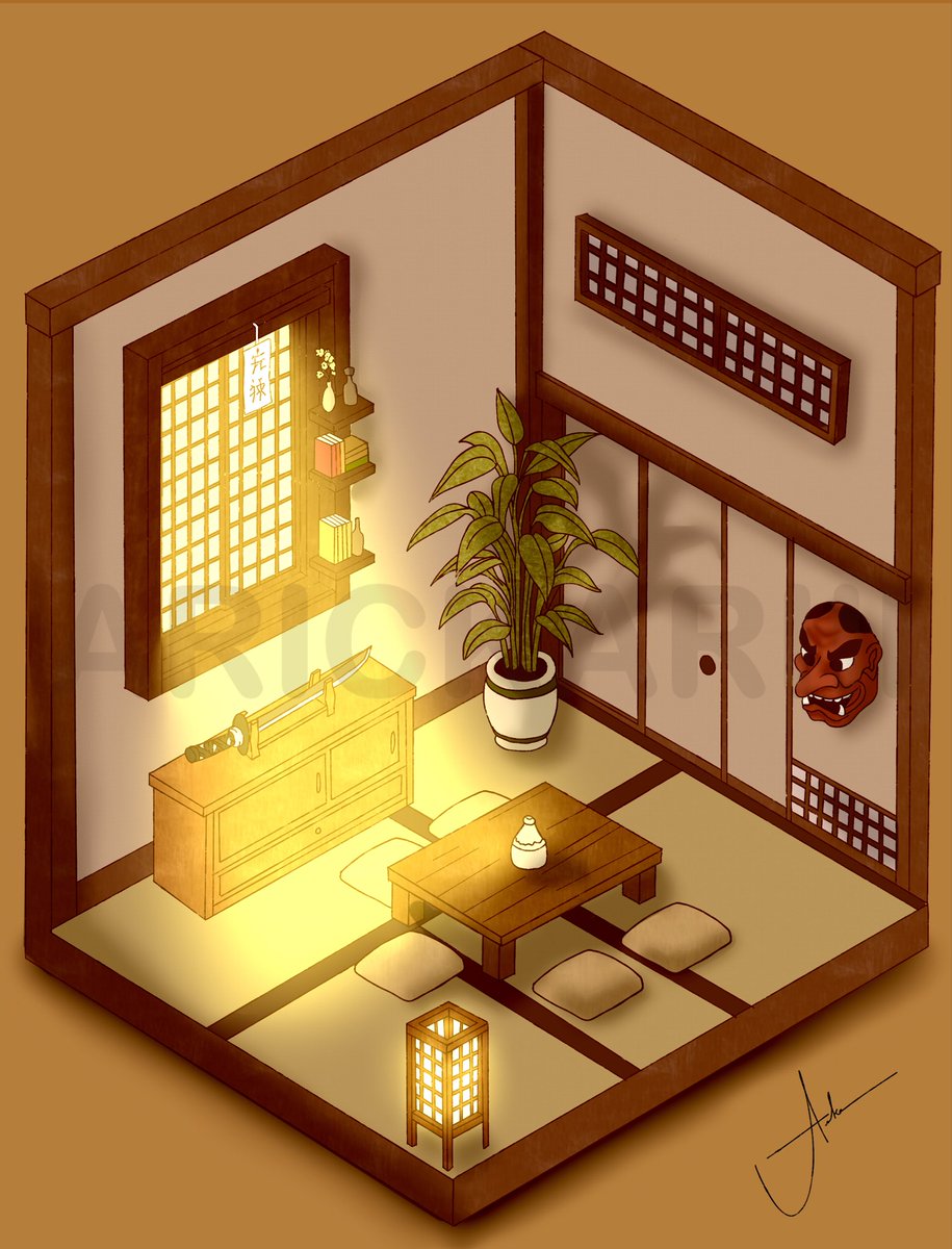 arickariii's tweet photo. “ Enviroment Interior Design project “ process.

- I consider this commission project as a study as well, since I don’t do backgrounds often. 

#InteriorDesign #Gaming #Concept #Japan #art https://t.co/GhdR6livsT