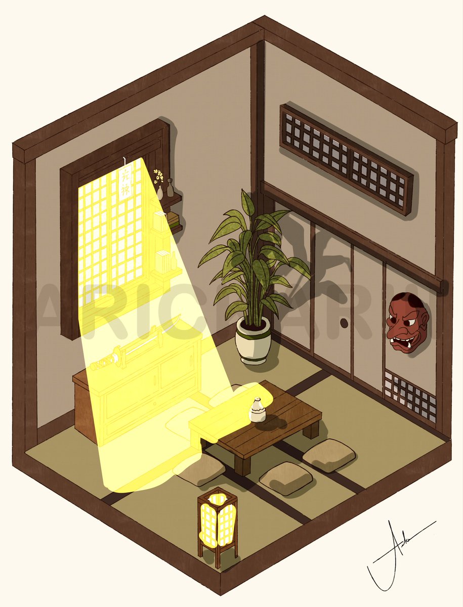 arickariii's tweet photo. “ Enviroment Interior Design project “ process.

- I consider this commission project as a study as well, since I don’t do backgrounds often. 

#InteriorDesign #Gaming #Concept #Japan #art https://t.co/GhdR6livsT
