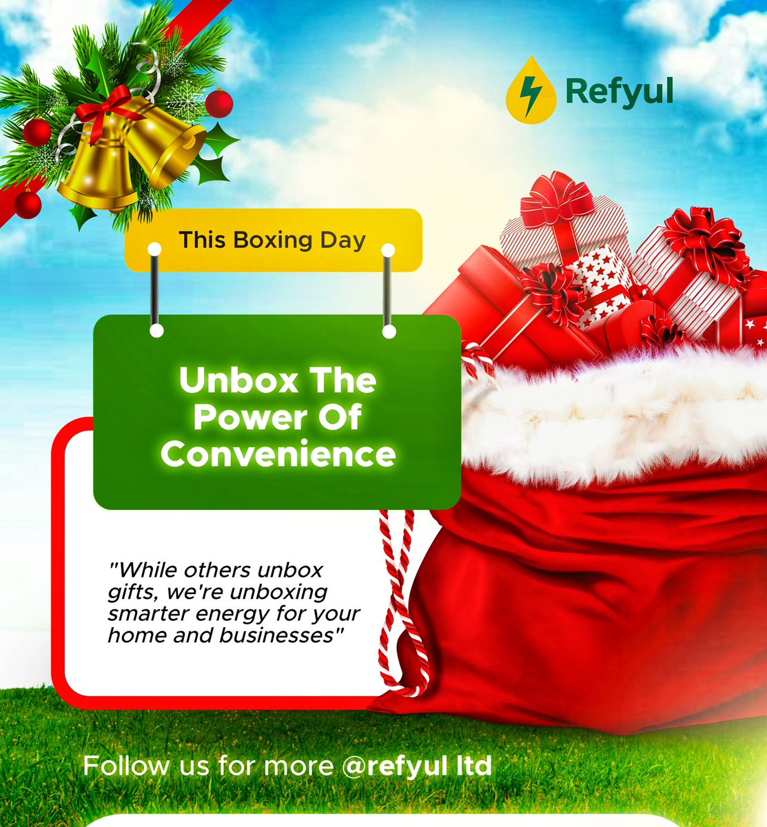 refyulltd's tweet photo. This Boxing Day, convenience is the real gift. 🎁
Refyul is here to take the stress out of fuel and gas access, so you can focus on enjoying the holidays.💚
#boxingDay #refyul
#fuelDelivery #gasDelivery https://t.co/vngGAyzL37