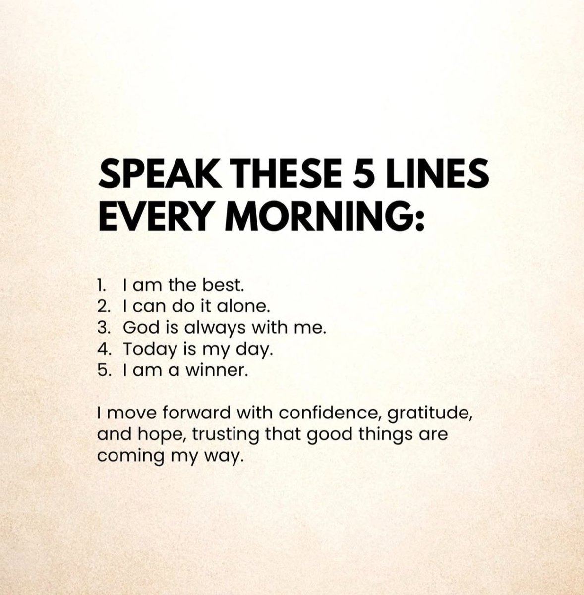 Speak these 5 lines every morning: