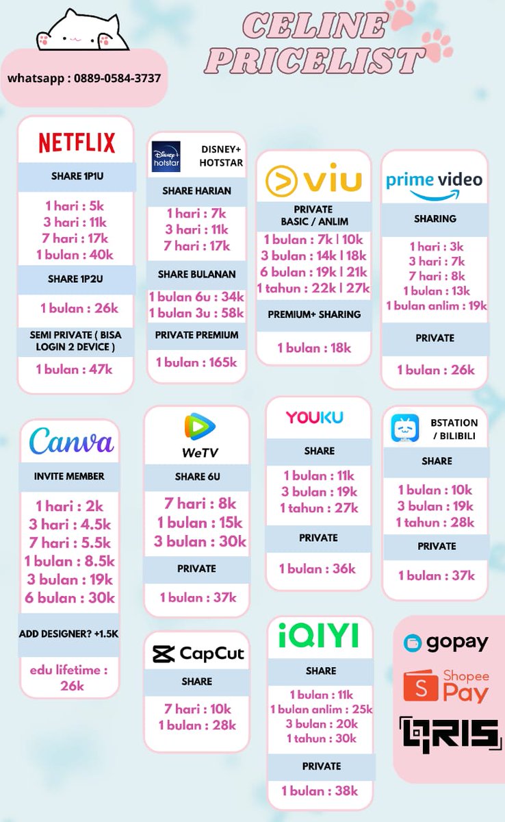 mputste's tweet image. WTS WTB JUAL SEWA LANGGANAN APLIKASI PREMIUM TERPERCAYA AKUN BERGARANSI MURAH

ÀMAZON PRÍMÉ VÍDÍÓ VÌDEO VÍÚ CÁPCÚT CÁÑVÁ NÉTFLÍX YÓÚTÚBÉ YT WÉTV VÌP HBÓ MÁX LÍGHTRÓÓM CHÁTGPT ÁPPMÚS ÍQÍÝÍ LÓKLÓK MŚ 365 VŚCO YÔUKU MUSIC GRÀMMÀRLY

💌ORDER : wa.me/6288905843737
#zonauang 1&amp;amp;#^Cj