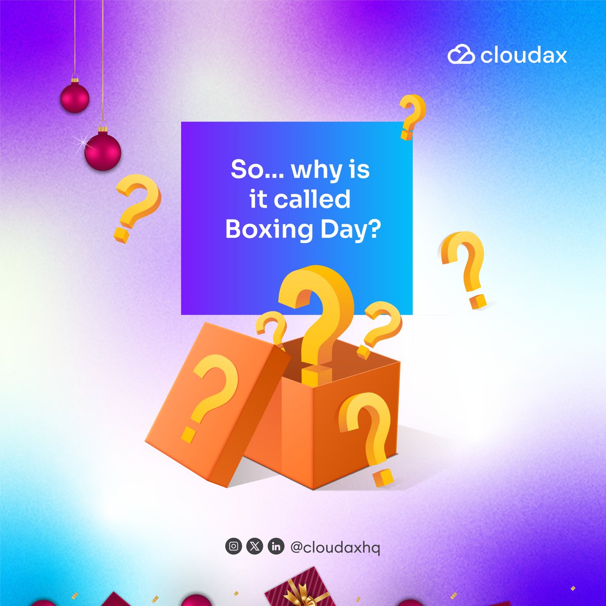 So... why IS it called Boxing Day? 
Fun fact: It has nothing to do with the sport! The name comes from a Victorian-era tradition where wealthy families 'boxed up' gifts, money, and leftovers to give to servants, tradespeople, and the poor on December 26—giving them a