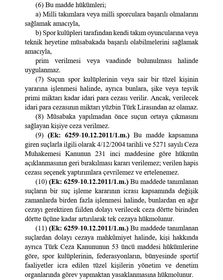 KramponSport's tweet photo. 🗣️ Tolga Gani Zengin:

“Bazı basın mensuplarının Sayın Erden Timur'un şike değil kara para aklama suçlamasıyla göz altına alındığını açıklamasına rağmen İstanbul Cumhuriyet Başsavcılığı'nın açıklamasında belirtilen bağlantılı suçlar şu şekildedir:

6222 Madde 11 : Şike ve teşvik primi
5549 : Kara Para Aklama
7258 : Yasa Dışı Bahis”