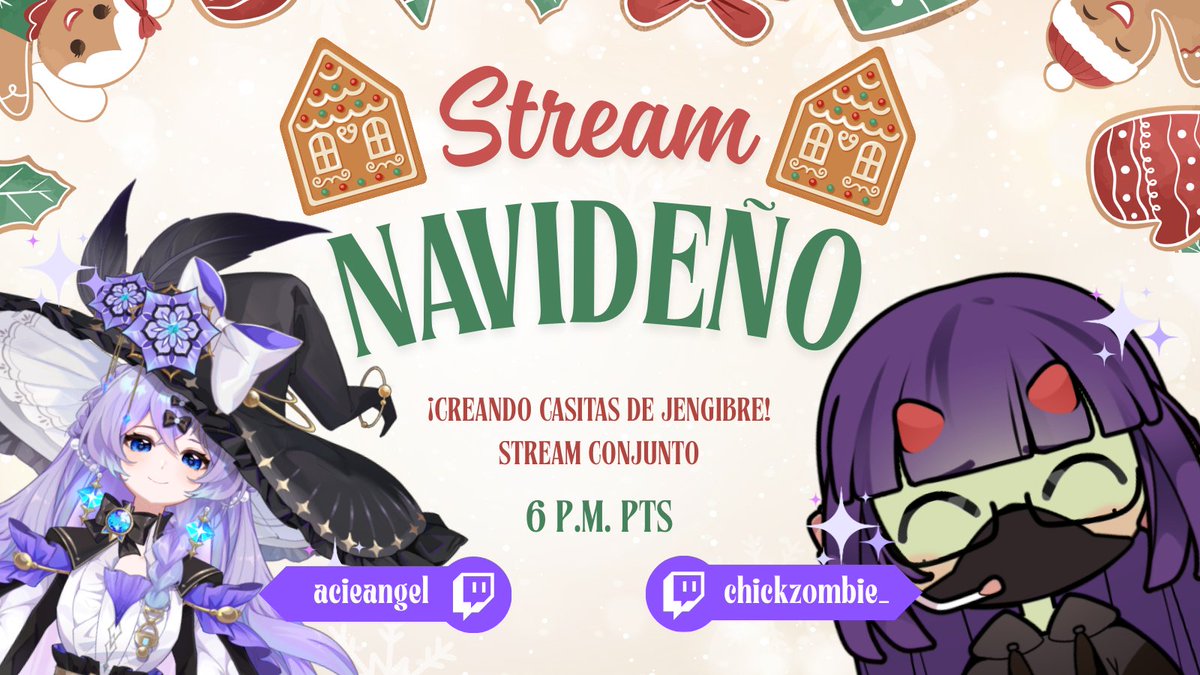 🎄🍪🎁 Sorpresa de Navidad 🎄🍪🎁
¡Nos vemos hoy! a las 6 P.M. PTS stream conjunto armando casitas de jengibre con <a href="/AcieAngelYT/">AcieAngel</a>