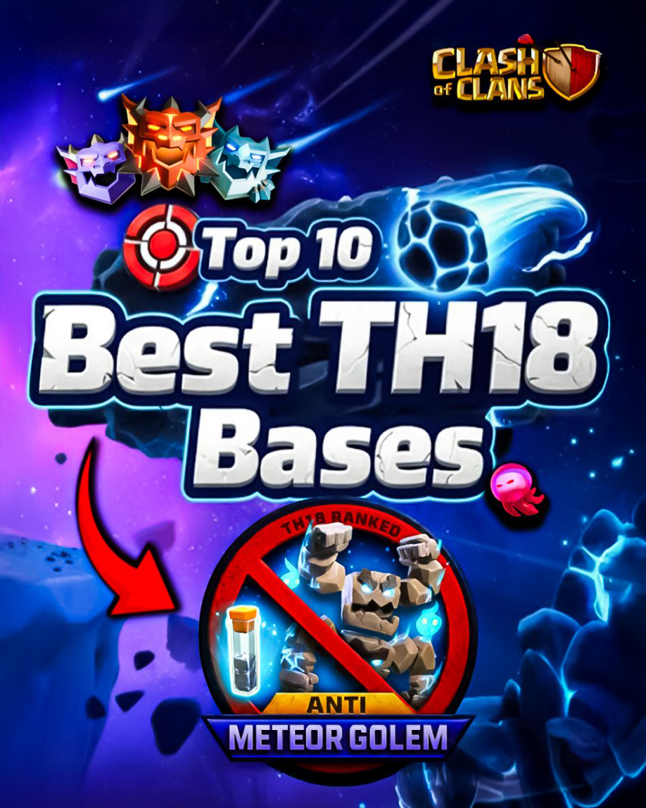 Top 10 Layouts Anti Meteor Golem para TH18
Estes são os 10 melhores layouts TH18, usadas por jogadores de topo para travar os famosos Meteor Golems.

🔗 Links das Bases: Link na bio!

#ptwar #clashofclans #th18layouts #th18bases #clashofclansportugal #clashofclansbrasil