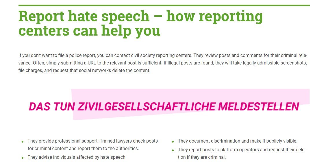 DrSnuggles73's tweet image. What is hate speech according to the Meldestelle shown in the Video?
If I read the first picture, then I can report anyone for anything; that sounds completely arbitrary. Freedom of speech is restricted in Germany.

hessengegenhetze.de/die-meldestell…
amadeu-antonio-stiftung.de/modsupport/mel…