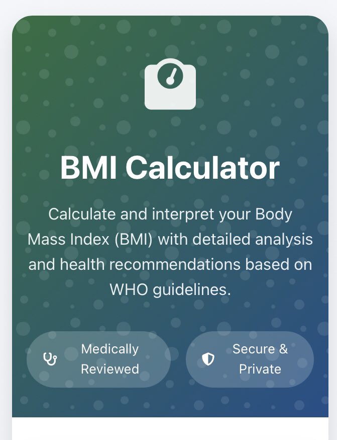 RealDoctorBarn's tweet image. I have re-validated this simple tool on our website which can assist you with your weight management goal for 2026: 

barnmd.org/bmi-calculator/

If you are a healthcare professional, I will appreciate any feedback. Positive or not. Credits will be given.