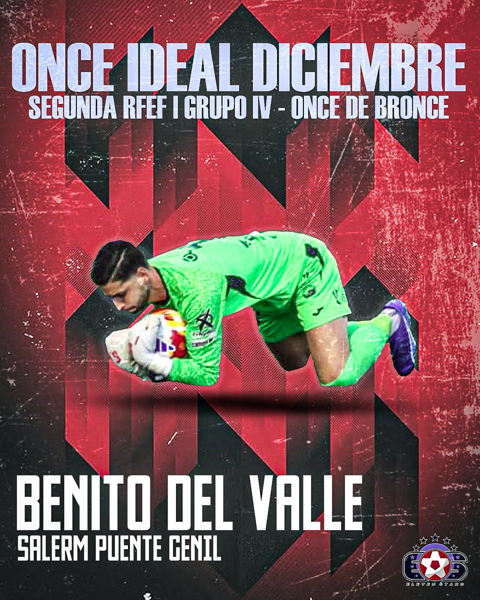 ElevenStars_es's tweet image. Un premio por Navidad 🎁🎄. @BenitoDelValle1 ha sido incluido en el once ideal de diciembre del grupo IV de la #SegundaRFEF de @BronceOnce 🎖️. El guardameta del @SalermPG es, con 1⃣0⃣ goles encajados en 1⃣5⃣ partidos, el quinto portero menos goleado de la categoría 🧤🥅