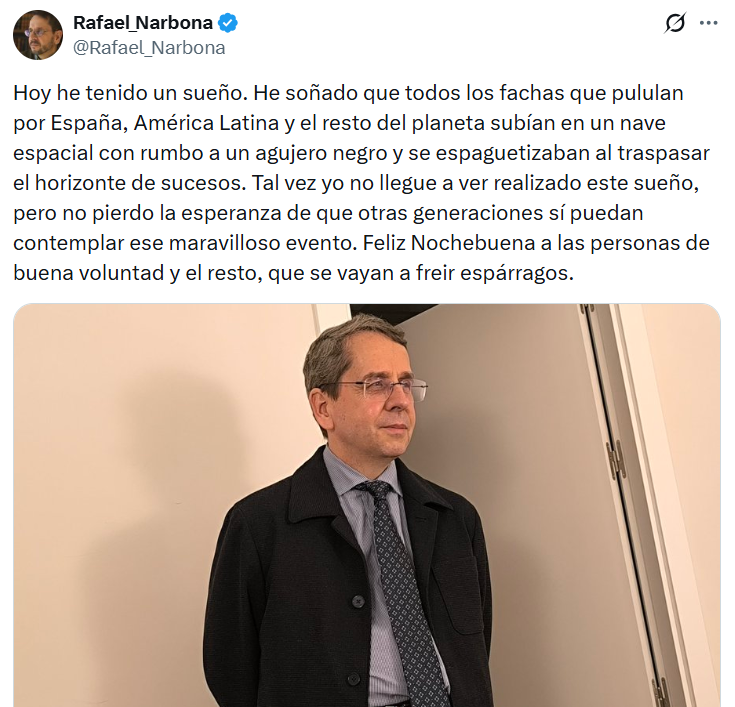 Un socialista atildado con corbata, con muy buena conciencia y amante de la buena voluntad propia y de los suyos puede perfectamente ser un potencial asesino en masa como este que sueña con un genocidio de todos los discrepantes.