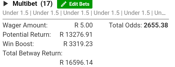 SibandaEffort's tweet photo. @Given19911 BW2C69C7CD... 0.5 bookings kick off 16.00
BW2C69A4C8..under 1.5 bookings kick off 15.00
 BW2C693956...undeeer 5.5 bookings kick off 15.00
BW2C2FBCBF....Under 5.5 corners kick off 15.00 https://t.co/yJjWnM6KT3